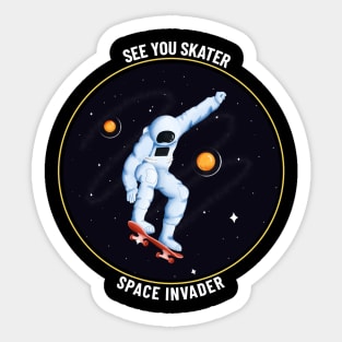 skater astronaut in space Sticker